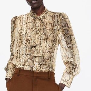 Zara Snakeskin Print Blouse